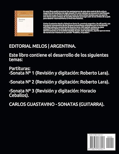 Miniatura 2 de Sonatas para guitarra Partituras fidedignas de Guastavino (Carlos Guastavino - PARTITURAS FUNDAMENTALES DE SU OBRA) (Spanish Edition)