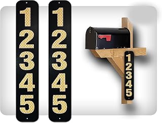 2 Reflective Mailbox Address Numbers Plaques, Custom Address Numbers for Outdoor House, Pre-drilled Holes for Easy Installation (Bronze)