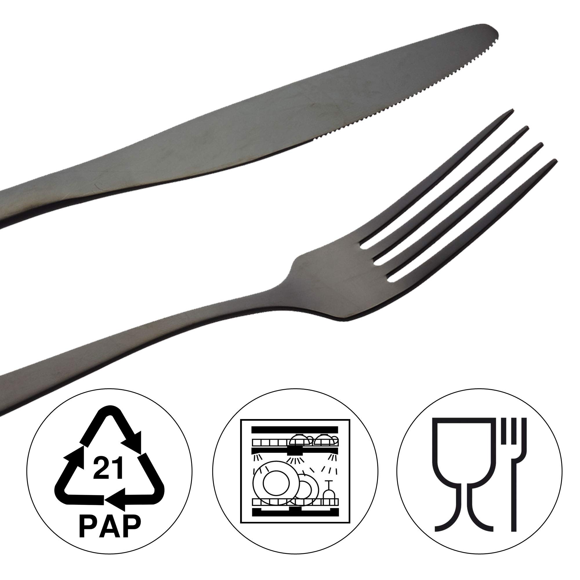 Cepewa Besteckset 16-teilig Aus Edelstahl – Messer, Gabel, Löffel & Teelöffel Für 4 Personen In Gold Matt