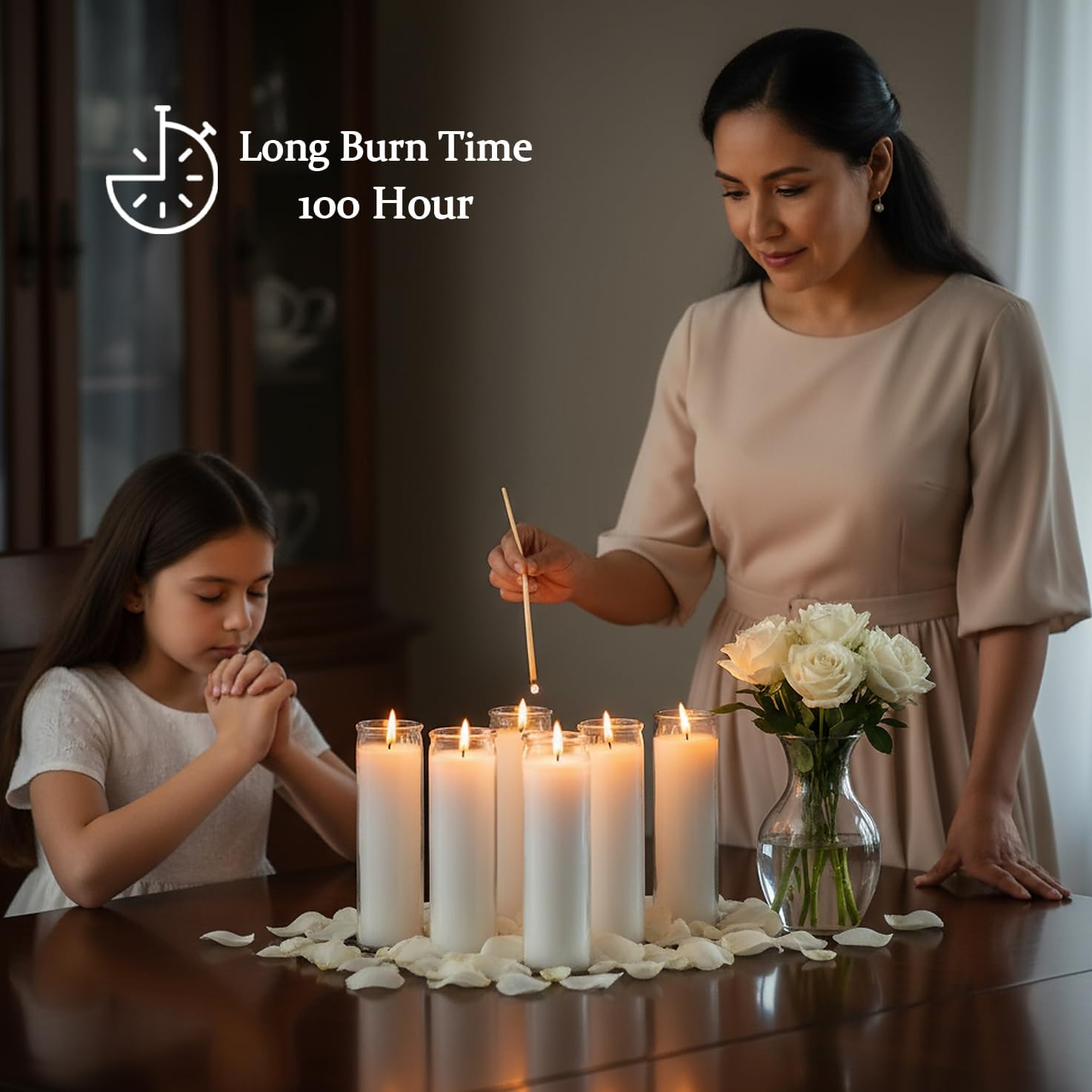 12 PCS White Candles in Glass,7 Day Candle,2 Inch x 8 Inch Unscented Prayer Candle,Suitable for Various Occasions Such as:Memorials,Religious,Catholicism,Churches,Altars,Vigils,etc.