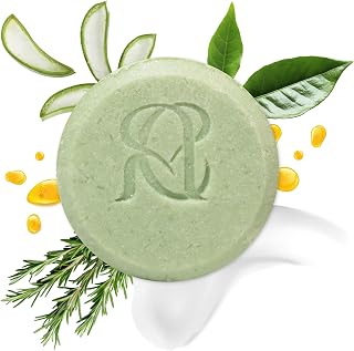 Moisturizing Shampoo Bar for Dry & Frizzy Hair – with Green Tea, Aloe Vera & Rosemary Oil – Solid, pH-Balanced & Sulfate-Free – Zero Waste, Travel-Friendly