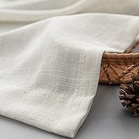 Vista 8 de Cortinas de lino crema de 102 pulgadas de largo para sala de estar, dormitorio, 2 paneles con bolsillo con pestaña trasera, filtro de luz, cortina