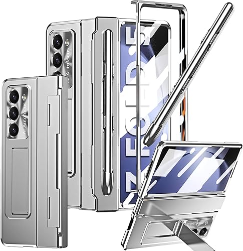 Funda para Samsung Galaxy Z Fold 5 con S Pen y soporte para bolígrafo, diseño de una sola pieza Z Fold 5 Funda de protección de bisagra Protector de