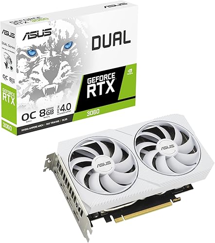 ASUS Dual GeForce RTX 3060 White OC Edition 8GB GDDR6 PCIe 40 8GB GDDR6 HDMI 21 DisplayPort 14a