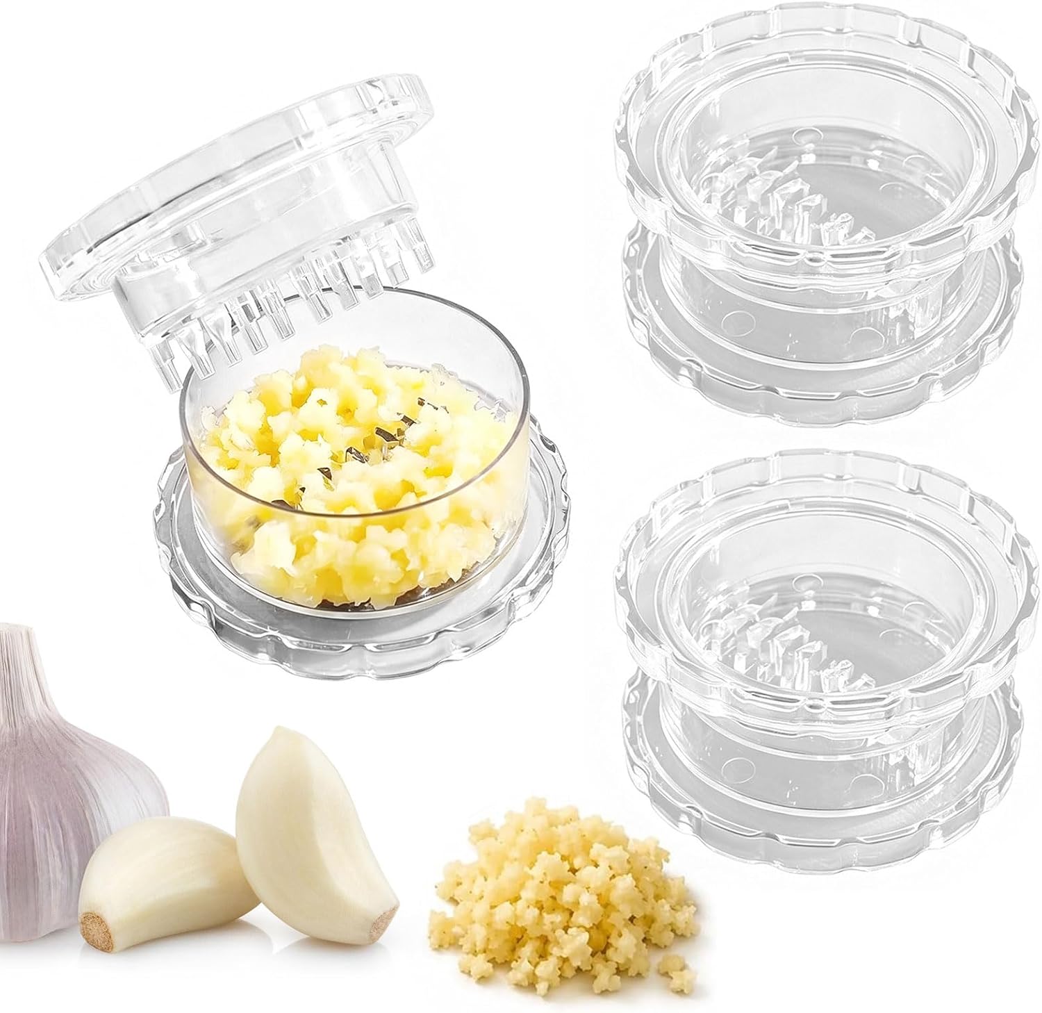 Porable Clear Grinder, Manual Garlic Twisting Mincer Tool, 1 pack