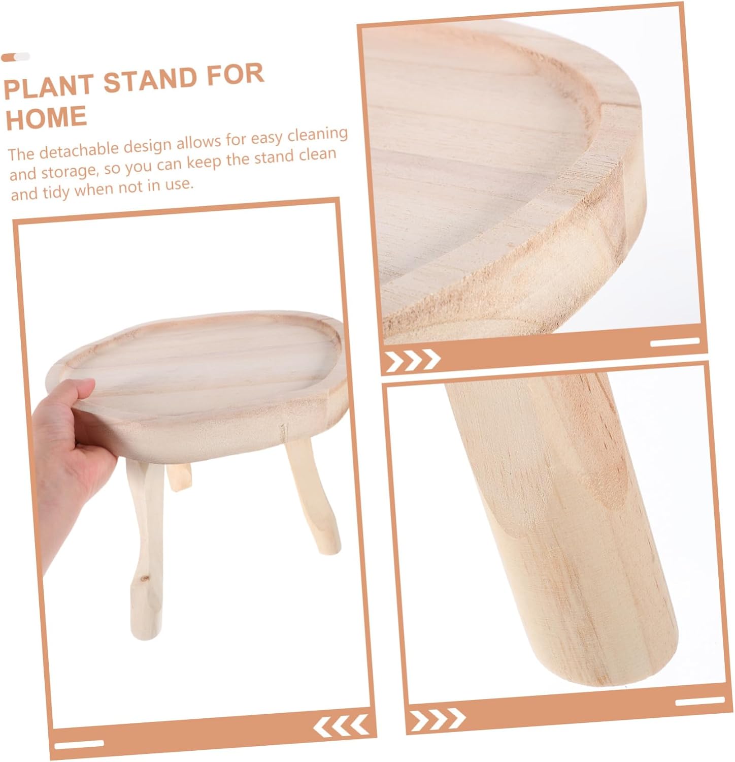 Wooden Plant Stand Riser for Flower Pots Multi-purpose Detachable Flowerpot Stool for Indoor and Outdoor Use Natural for Balconies Rooms and Gardens