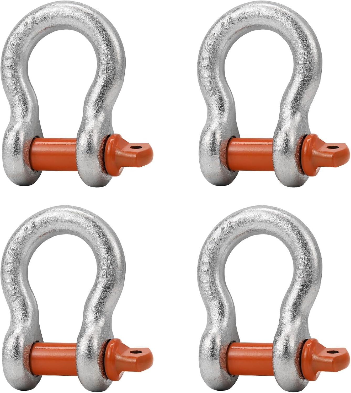 Leero 1" D Ring Shackles, 8.5 tons (17,000 Lbs) Working Load Limit, Clevis Shackle with 1-1/8" Alloy Screw Pin, Heavy Duty Shackles for Towing, Terrain Vehicle, Jeep, Trailer, Orange (1 Pack)