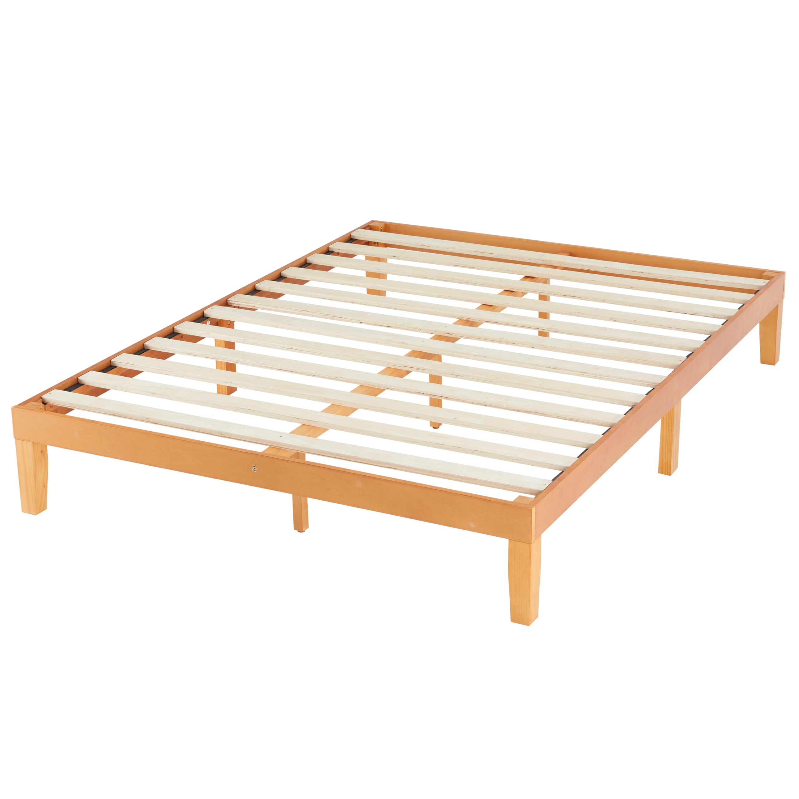 Simple Deluxe King Size Wood Bed Frame 12 Inch Wooden Platform Bed with Support Slats No Springs Required
