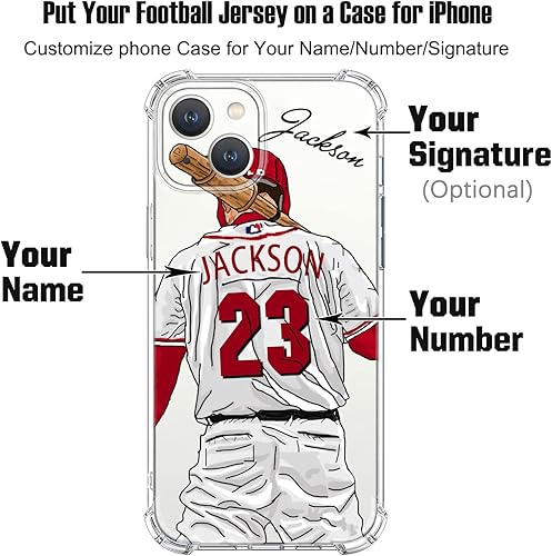 Miniatura 2 de Funda de béisbol cristal transparente con nombre y número personalizados para iPhone 17 Air 16 15 Pro Max 14 13 Mini 12 11 Xs Xr SE3 8 7 6 Plus, con
