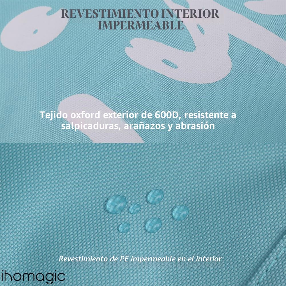 Set de 2 Independiente Cesto Ropa Sucia con 2 Asas 95L, Grande Cestos para la Colada de Tela Oxford 600D, Cesto de Almacenamiento de Ropa Plegable para Juguetes, Toallas (Azul/Azul Oscuro)