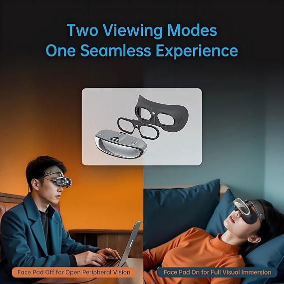 Goovis G3X Pro 3D XR Headset, Dual 1080p Sony Micro-OLED, 800 Inch Virtual Display, Diopter Adjustment, Compatible with iPhone 17/Android/PC/Handhelds/PS5
