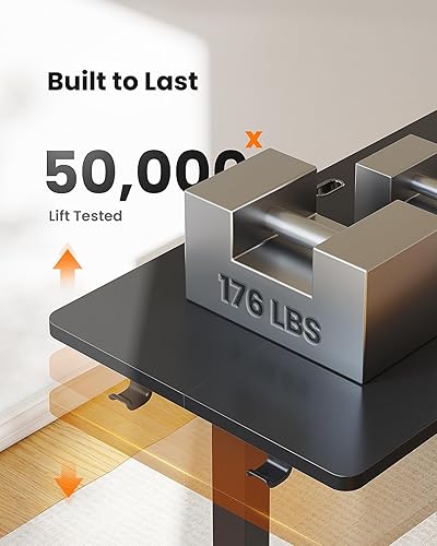 Miniatura 7 de ErGear Escritorio de pie con bolsillo de almacenamiento, escritorio de pie ajustable en altura de 40 x 24 pulgadas, estación de trabajo eléctrica de