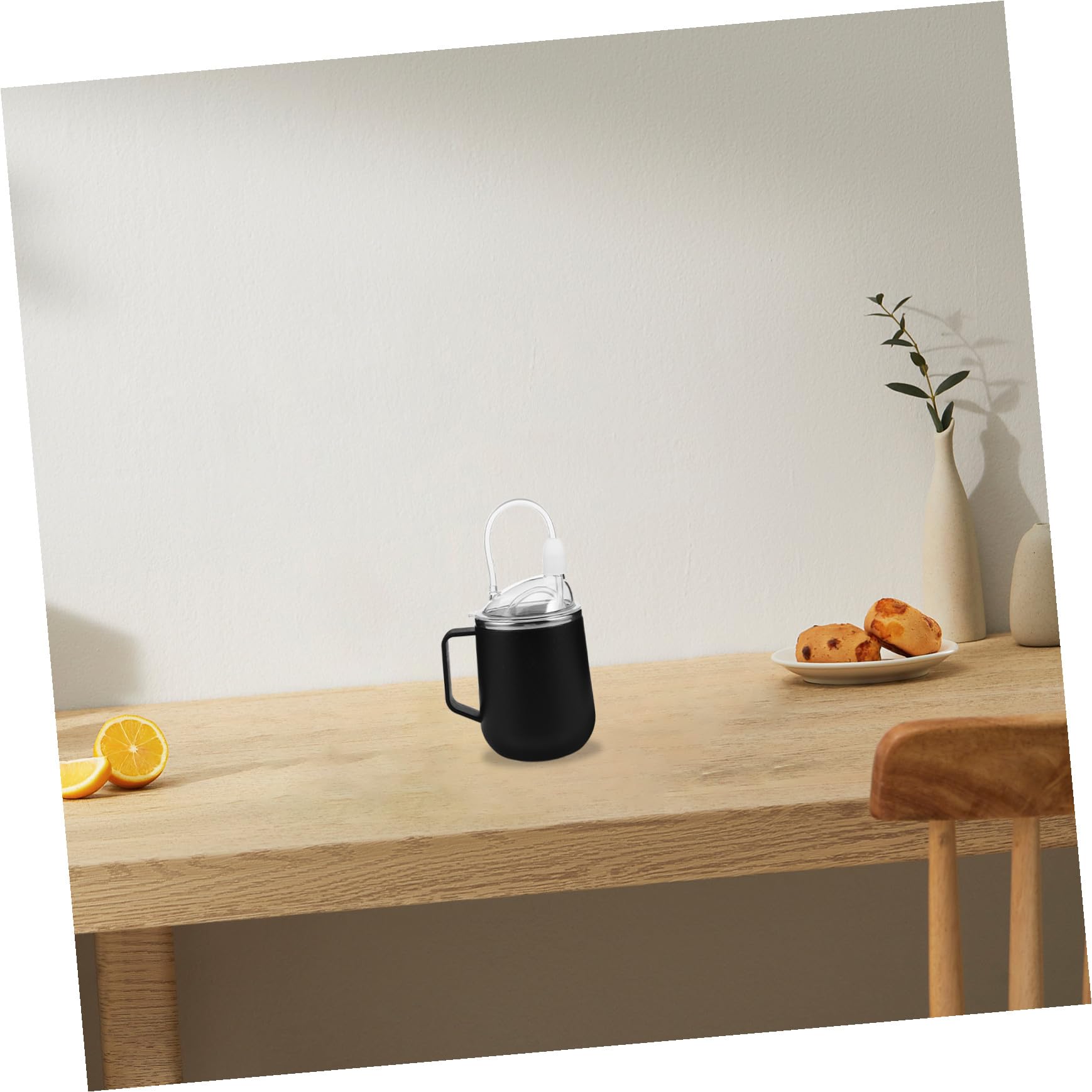 Homoyoyo Auslaufsicherer für Edelstahl 450ml und Deckel Trinkbecher Silikon Ältere Menschen und Schwangere für Milch und Suppe
