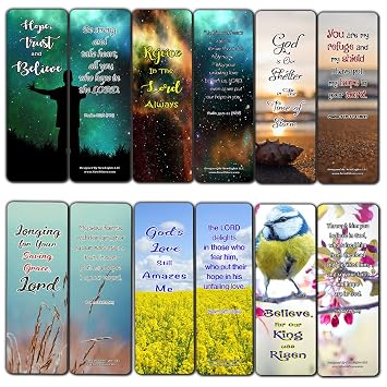 Hope In God Bible Bookmarks 12 Pack Collection Of Bible Verses About Hope Prayer Cards War Room Decor Encouragement Gifts Vbs Gifts Amazon In Office Products