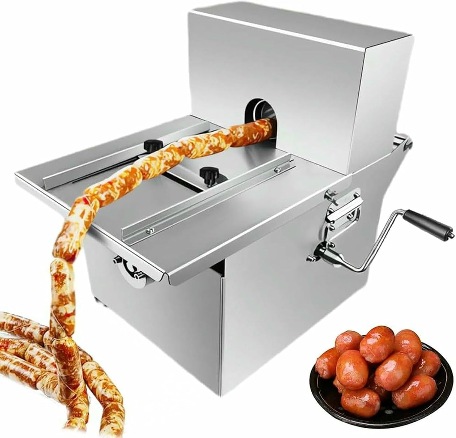 Commercial Sausage Atadora Machine with Manual Winding Connector with Folding Handle and Pesopiés for Ham ~/