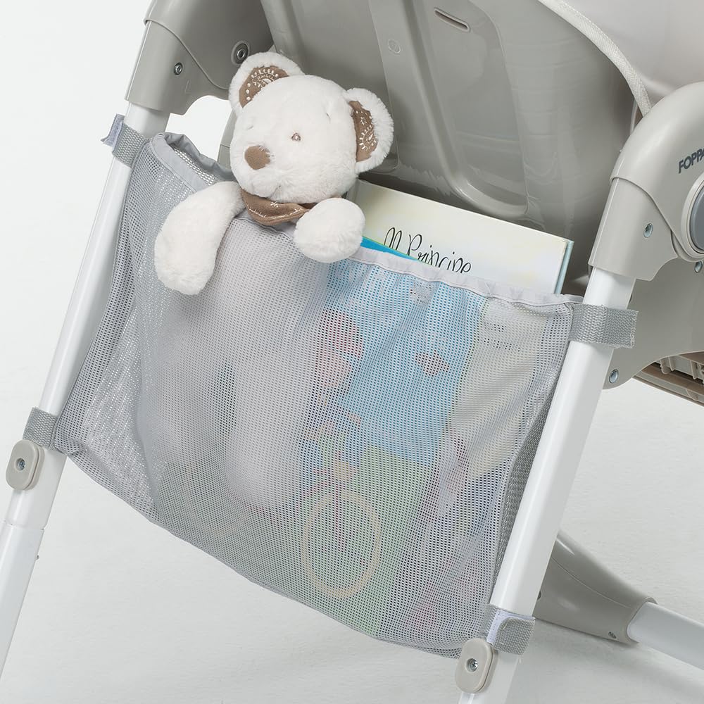 Foppapedretti Seggiolone Meeting, bambini da 6 mesi a 3 anni (fino a 15 Kg), Seduta/Poggiapiedi/Schienale Regolabili, Cesto Porta Oggetti, Stabile e Confortevole, con Imbottitura Lavabile, Augh