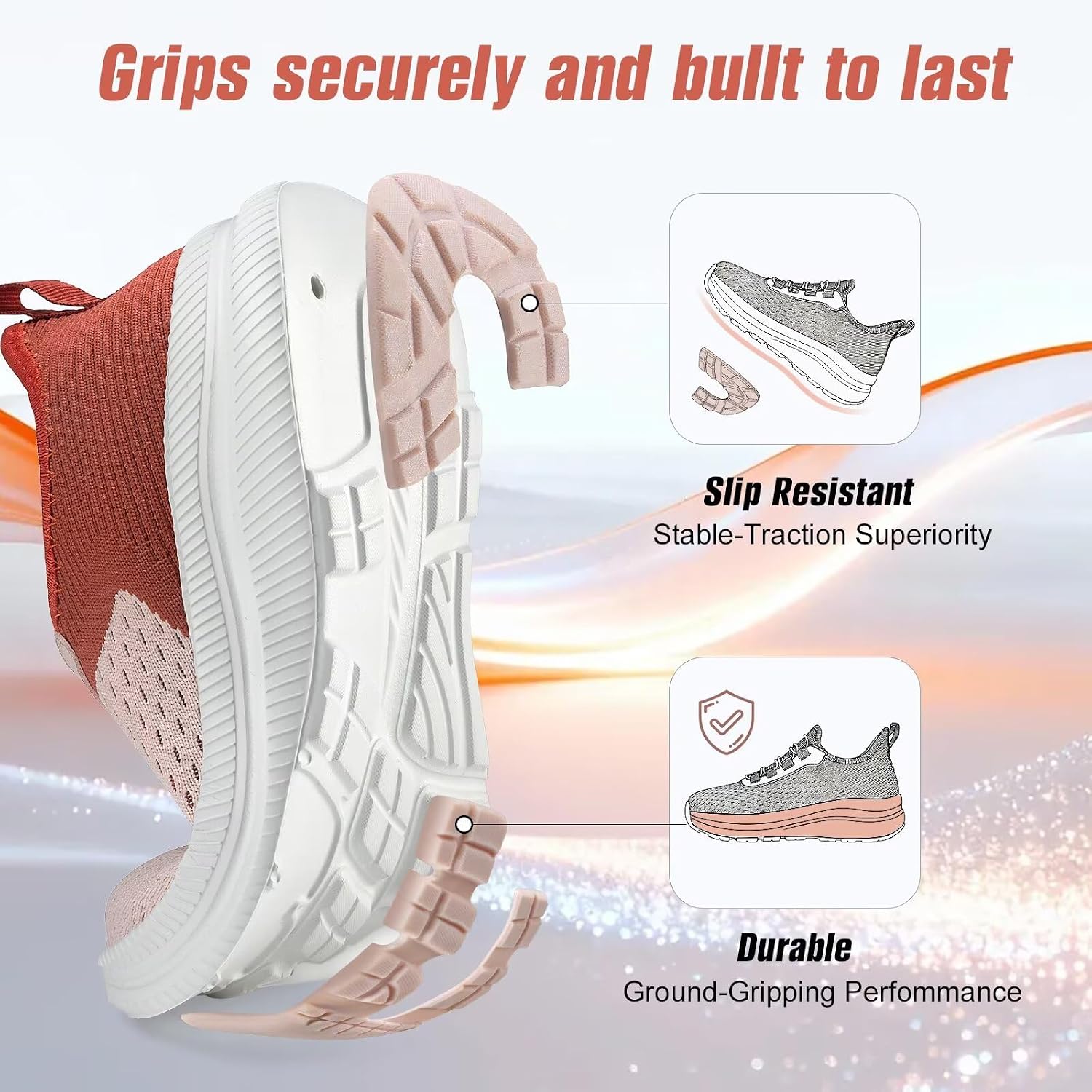 ZYEN Women's Slip-On Walking Running Shoes Lightweight Breathable Mesh Sneakers with Non-Slip EVA Sole for Gym, Workout & Casual Daily Wear