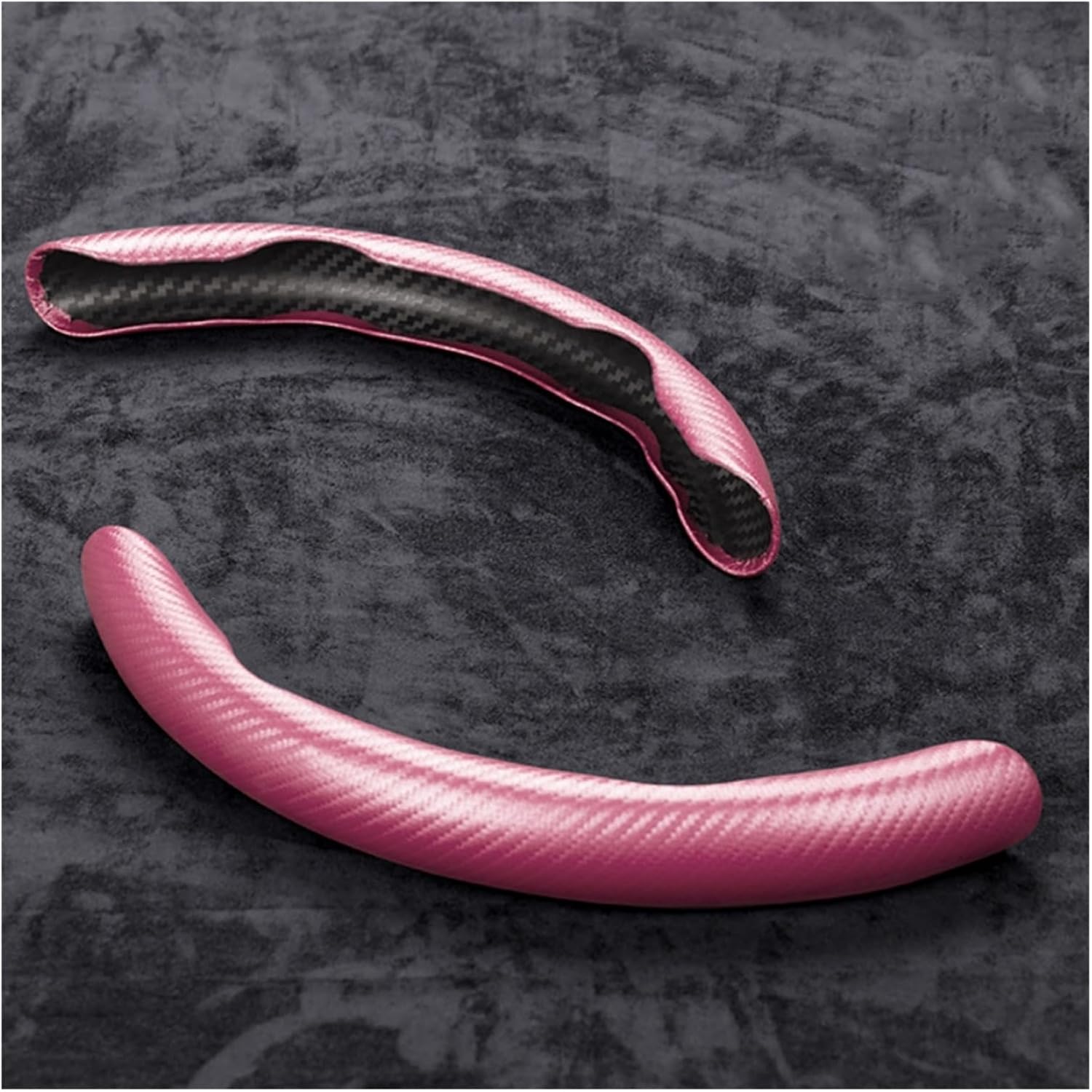 Car Steering Wheel Covers 1pair Carbon Fiber Car Steering Wheel Cover Left+Right Protector Anti Washable Interior Accessories Wheel Steering Protector(CA252-BN)