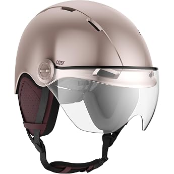 CASR Style Bicycle Helmet Women Men with Visor Bicycle Helmet Adult - Urban Helmet E-Bike Scooter Scooter Skate Helmet Removable Ear Pads Breathable Adjustable Lightweight Size M Pink