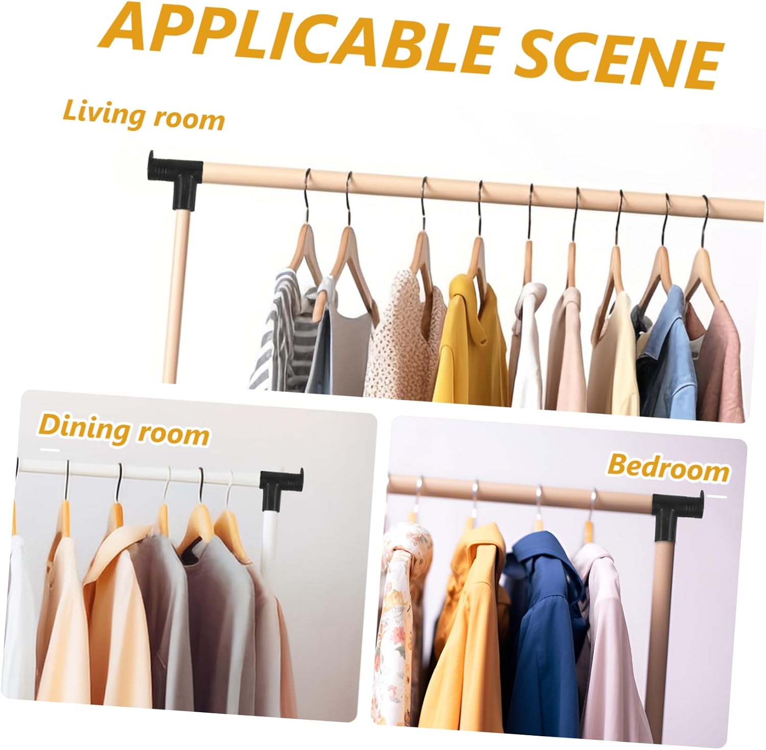 LABRIMP 6pcs Right Angle Clothes Rack Joints Clothes Drying Rack Connectors Tool Installation Fit for Garment Creative Design for Home Organization image 2