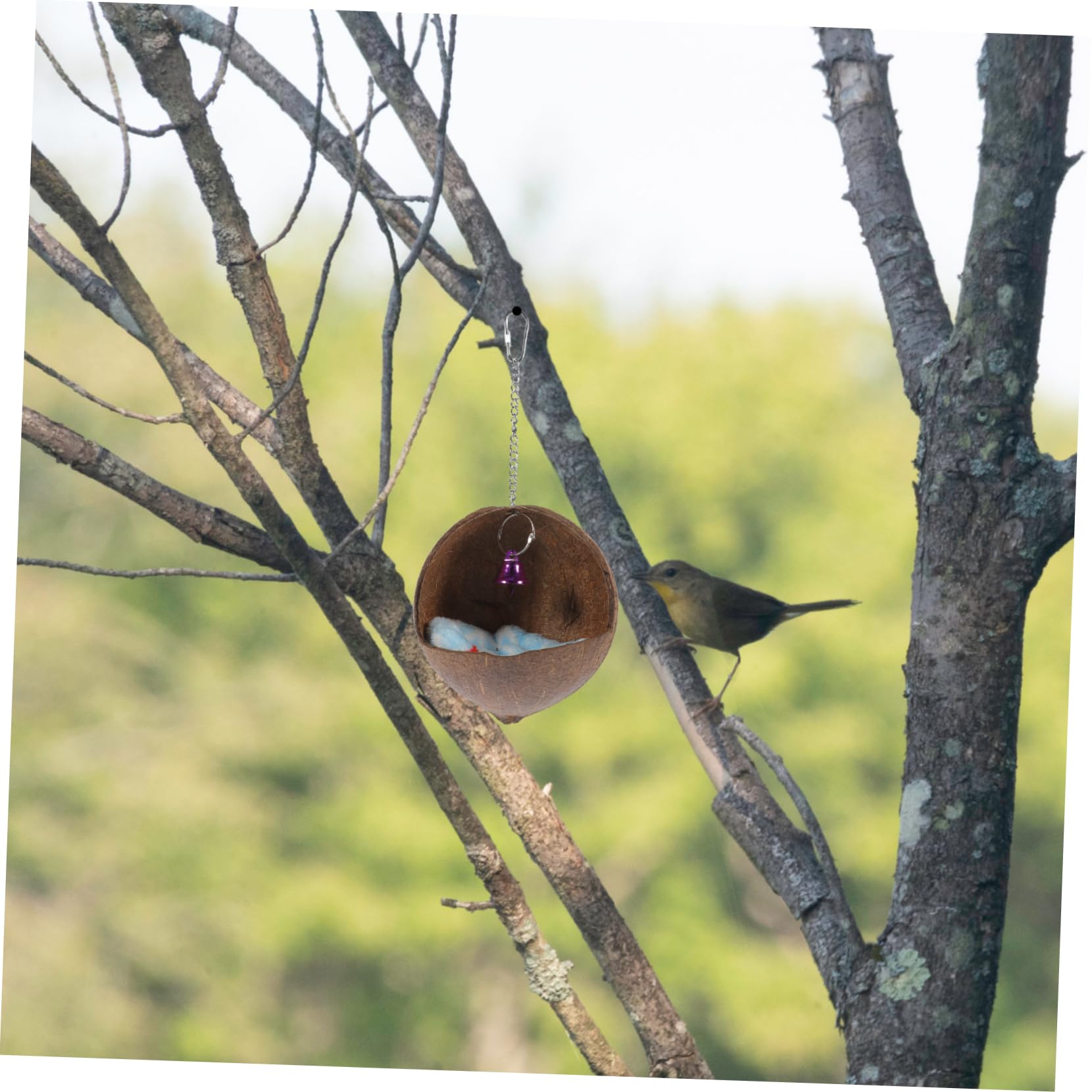 POPETPOP 3 Piezas de Nido de Pájaro de Cáscara de Cama para Loros Escondite para Periquitos Cama para Dormir con Campana