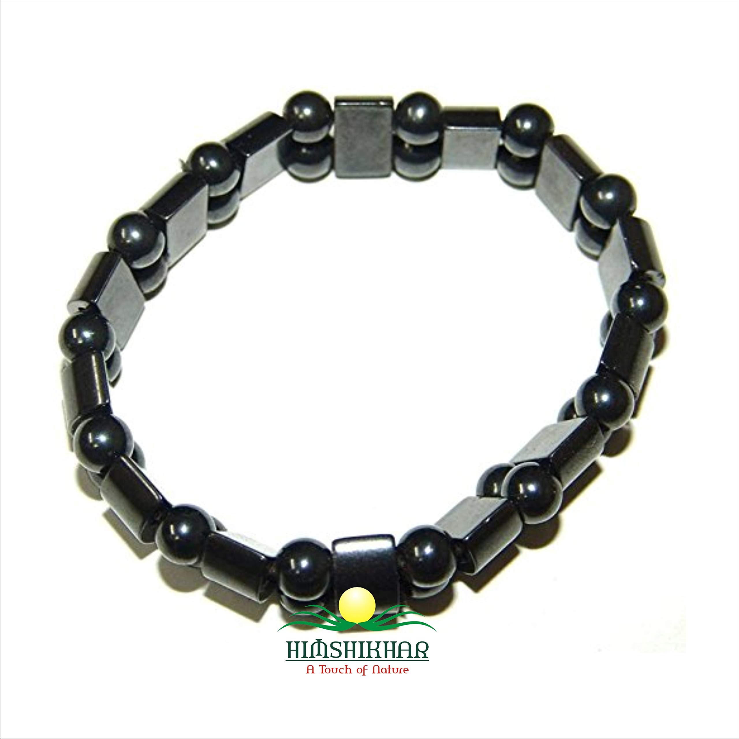 Himshikhar|| Himshikhar || Black Elastic Health Care Weight Loss Bracelet Magnetic Therapy Bracelet for Men and Women by Green World Pooja Samagri