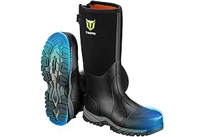 Work Boots Puncture-Proof with Steel Toe & Shank, Waterproof Muck Boots Steel Toe for Men