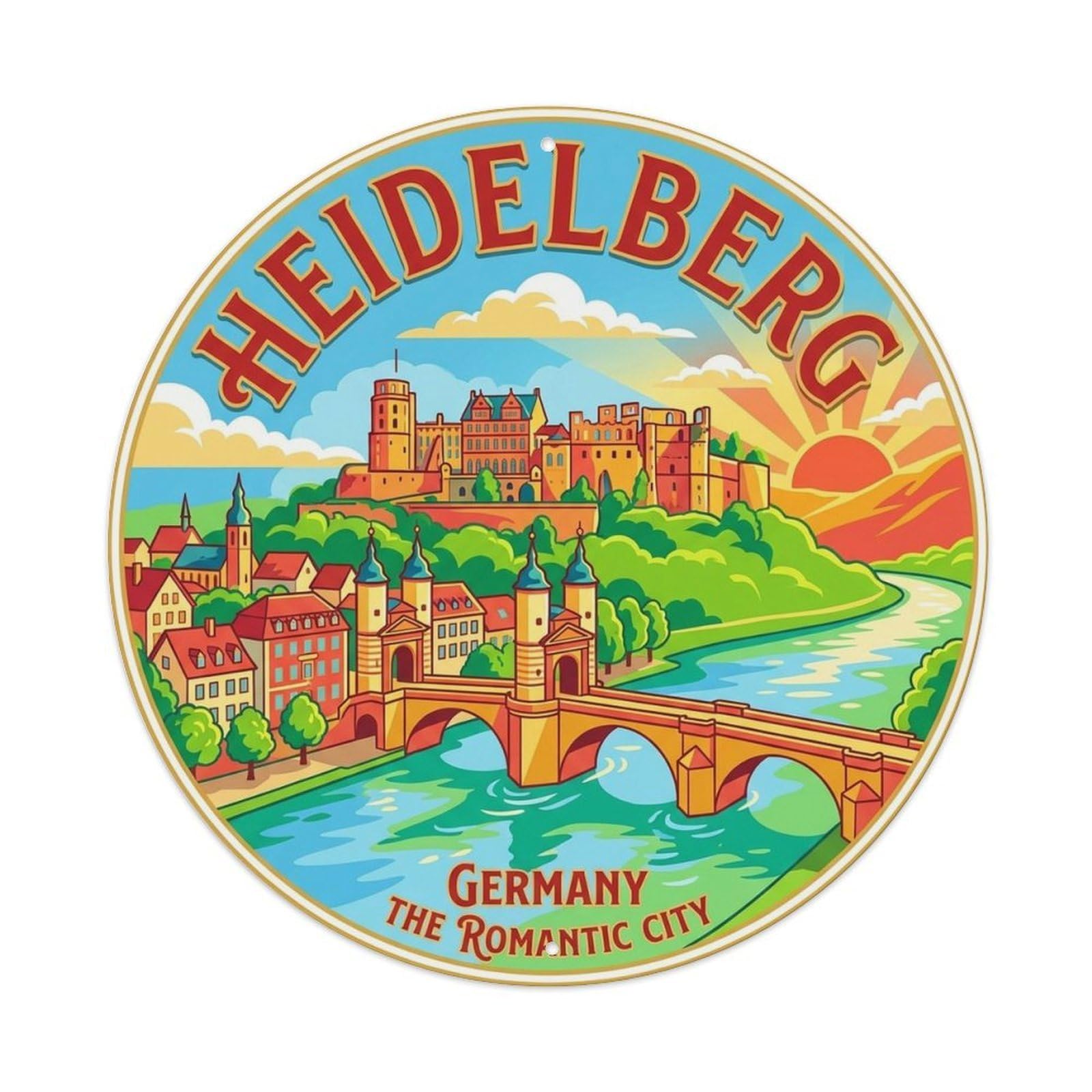 Germany Heidelberg Heritage Vintage Travel Metal Tin Sign