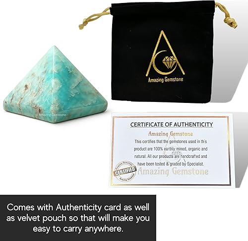 Miniatura 523 de Amazing Gemstone White Agate Snow Quartz Pyramid Crystal Healing Stones - 1" Great Pyramid Figurine of Natural Stone Pyramid for Meditation, Reiki