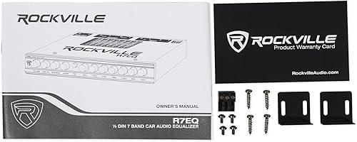 Miniatura 8 de Rockville R7EQ 1/2 DIN 7 bandas ecualizador de audio para automóvil, salidas delantera/trasera/sub, perillas LED azules, controlador de línea