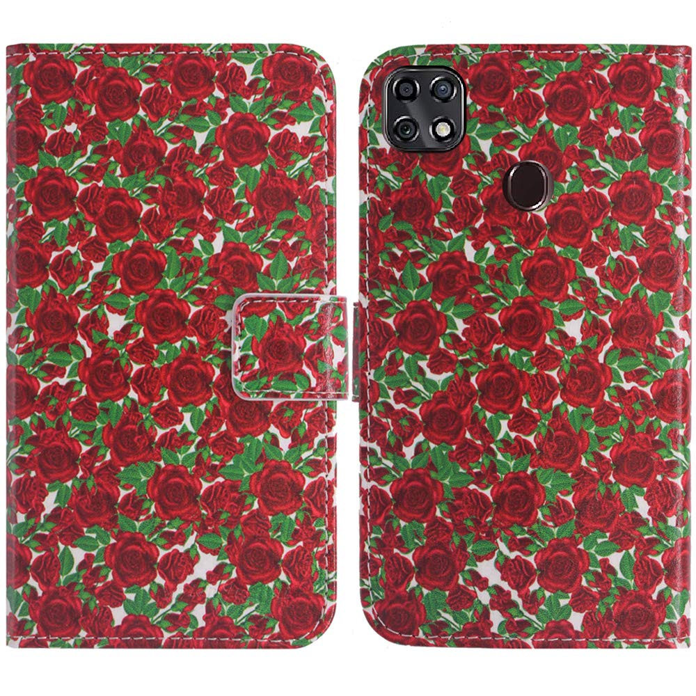 TienJueShi Rose Fiore Con Fuzione Stand Portafoglio In Pelle Cellulare