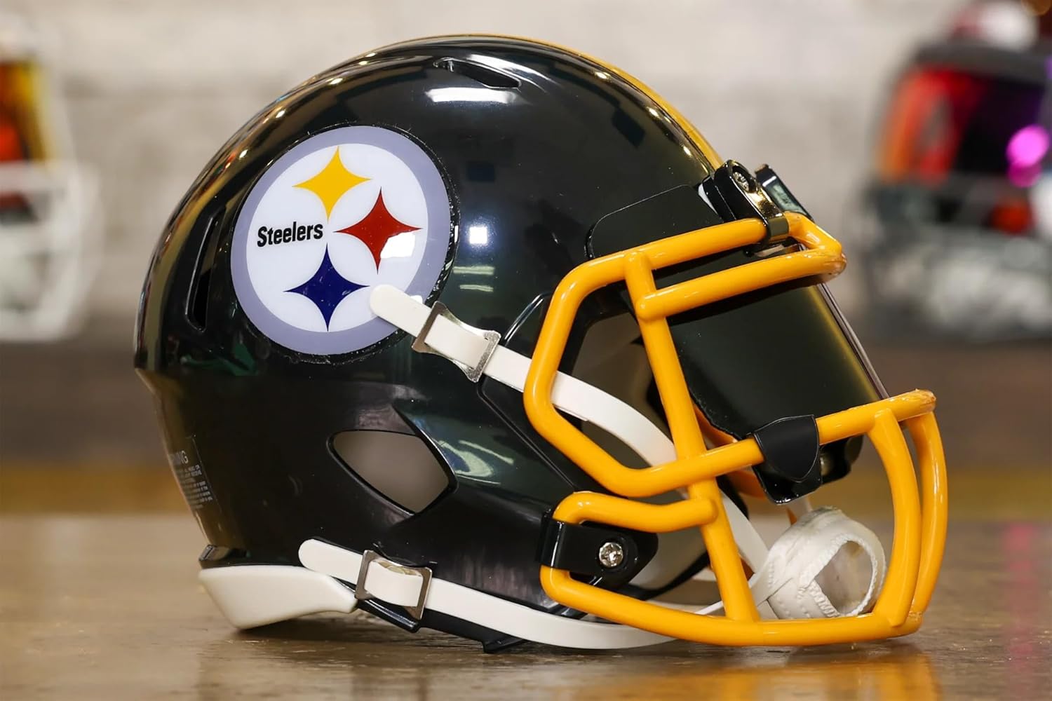 Pittsburgh Collectible Speed Mini Helmet - GG Special Edition - with Free USA Flag Decal - Perfect for Sports Fans and Collectors - Green Gridiron