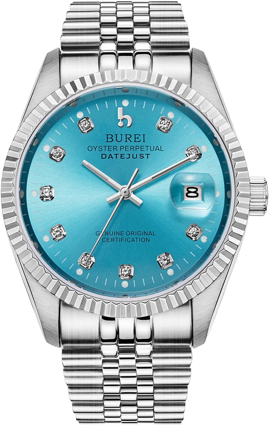 Mens Luxury Automatic Watch Sapphire Crystal Calendar Display with Two Tones Stainless Steel Band Dress Wrist Watches Self-Winding