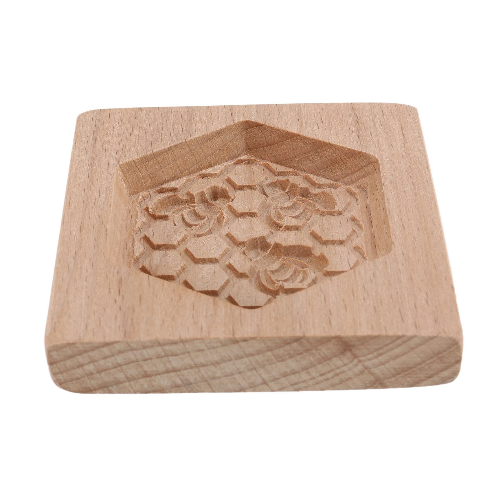 Cosine Cookie Mold Shortbread Mold Wooden Biscuit Cutter Cookie Mold Cutter Gingerbread Biscuit Shortbread Mold(Bee)