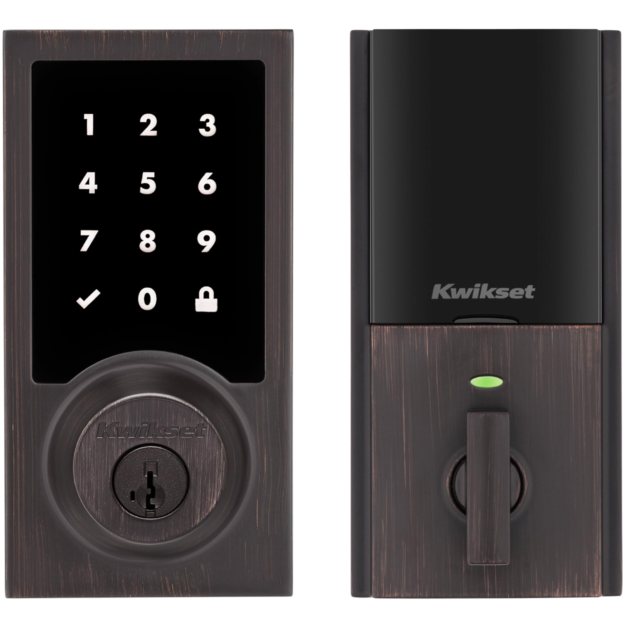 Photo 1 of Kwikset HomeConnect 918 Contemporary Z-Wave Long Range Enabled Touchscreen Lock Works with Ring Alarm, Samsung SmartThings Hub Required, Sold Separately in Venetian Bronze