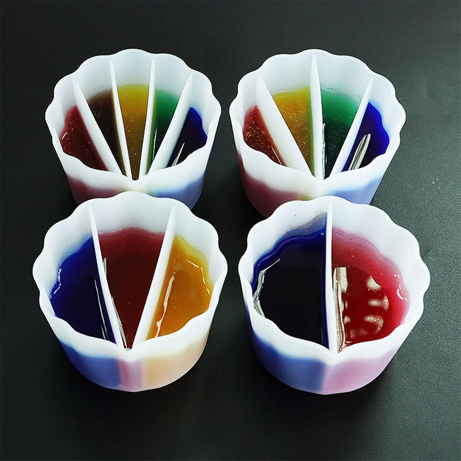 Silicone Mixing Color Cups Toning Cups Crystal Epoxy Resin Distributing Cup Mixing for Distributions Silicone Distributing Cup Resin