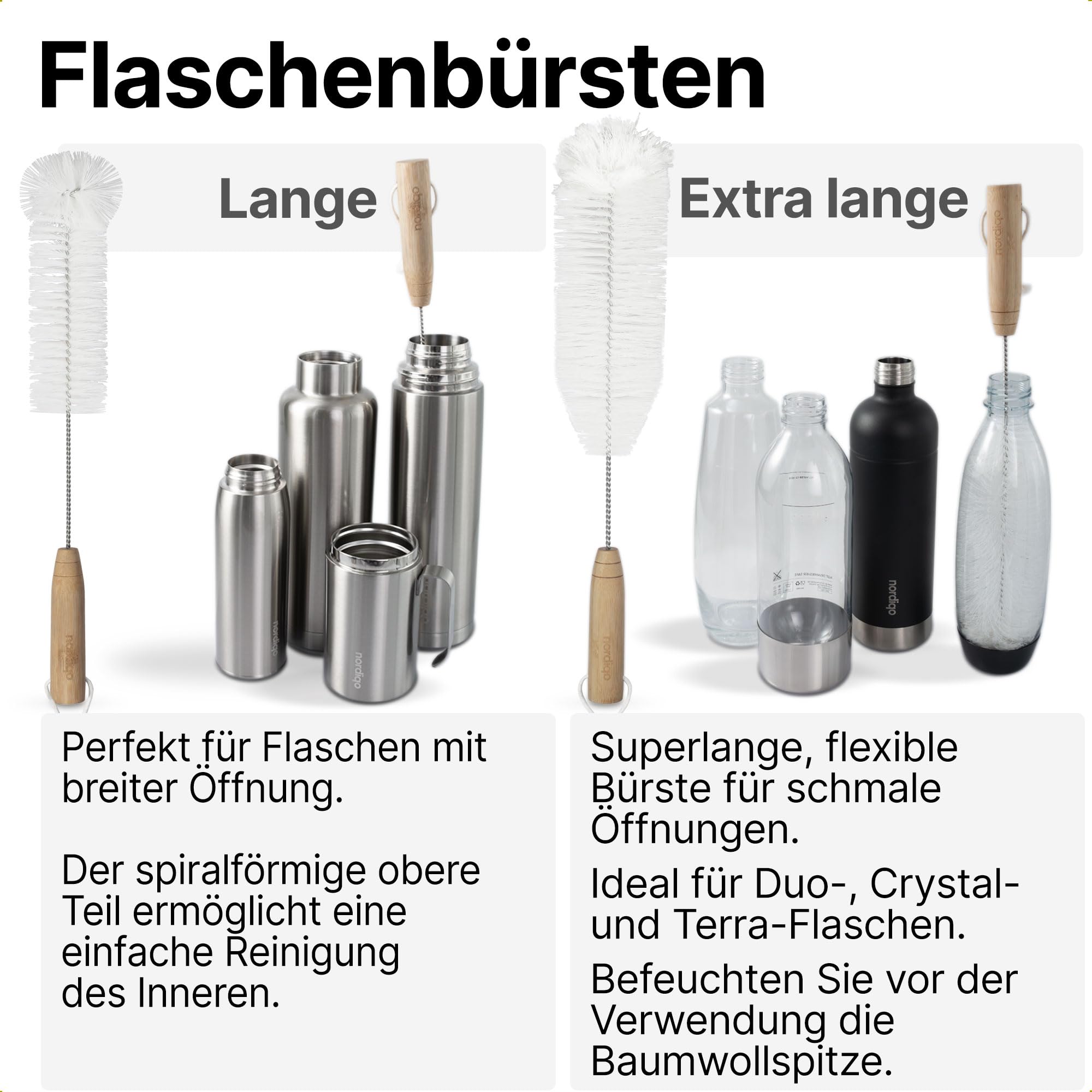 5-teiliges Flaschenbürsten Set Für Sodastream – Perfekt Für Glas- & Plastikflaschen
