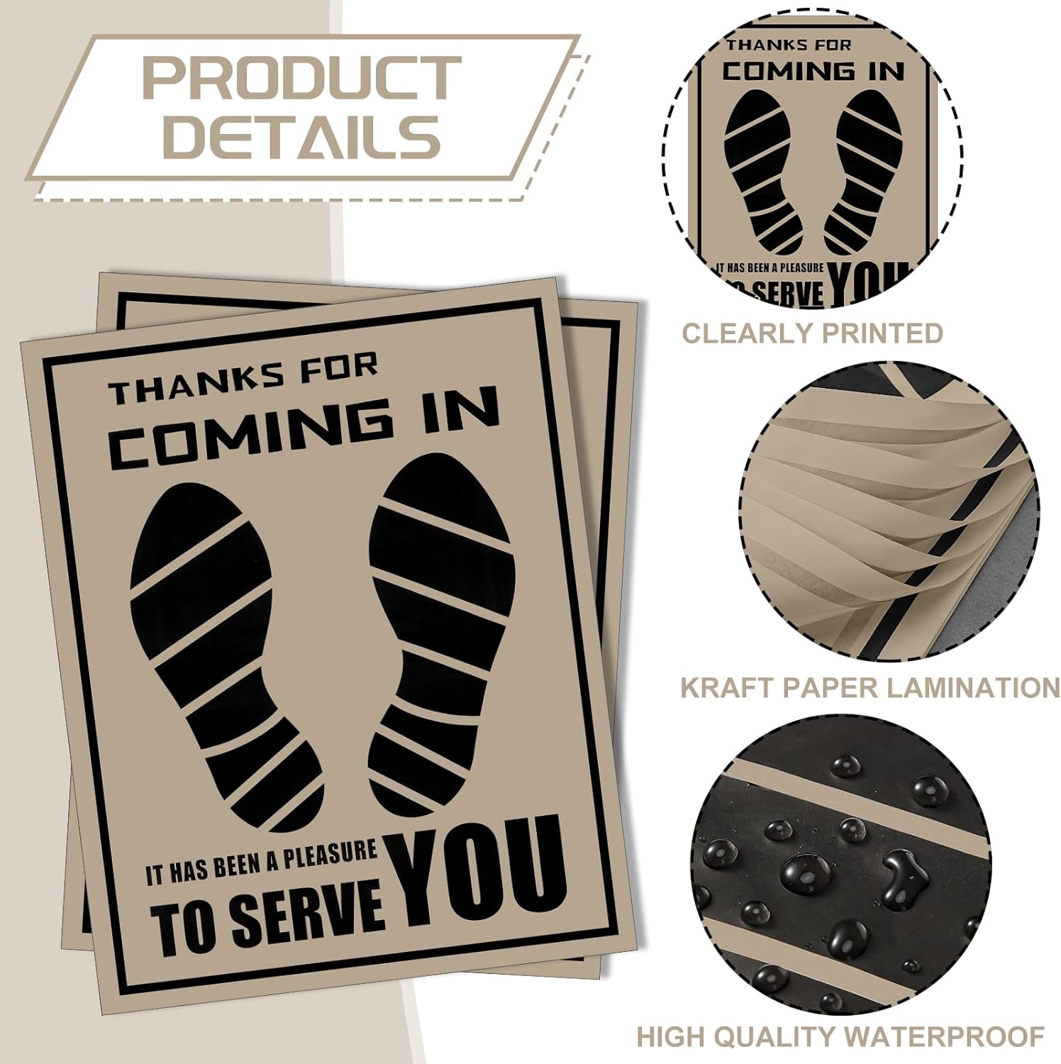 Frienda 500 Pcs Waterproof Paper Car Floor Mats Disposable Floor Pads Covered Plastic Film Automotive Foot Mat for Vehicle Supplies(White,22 x 17 Inch)