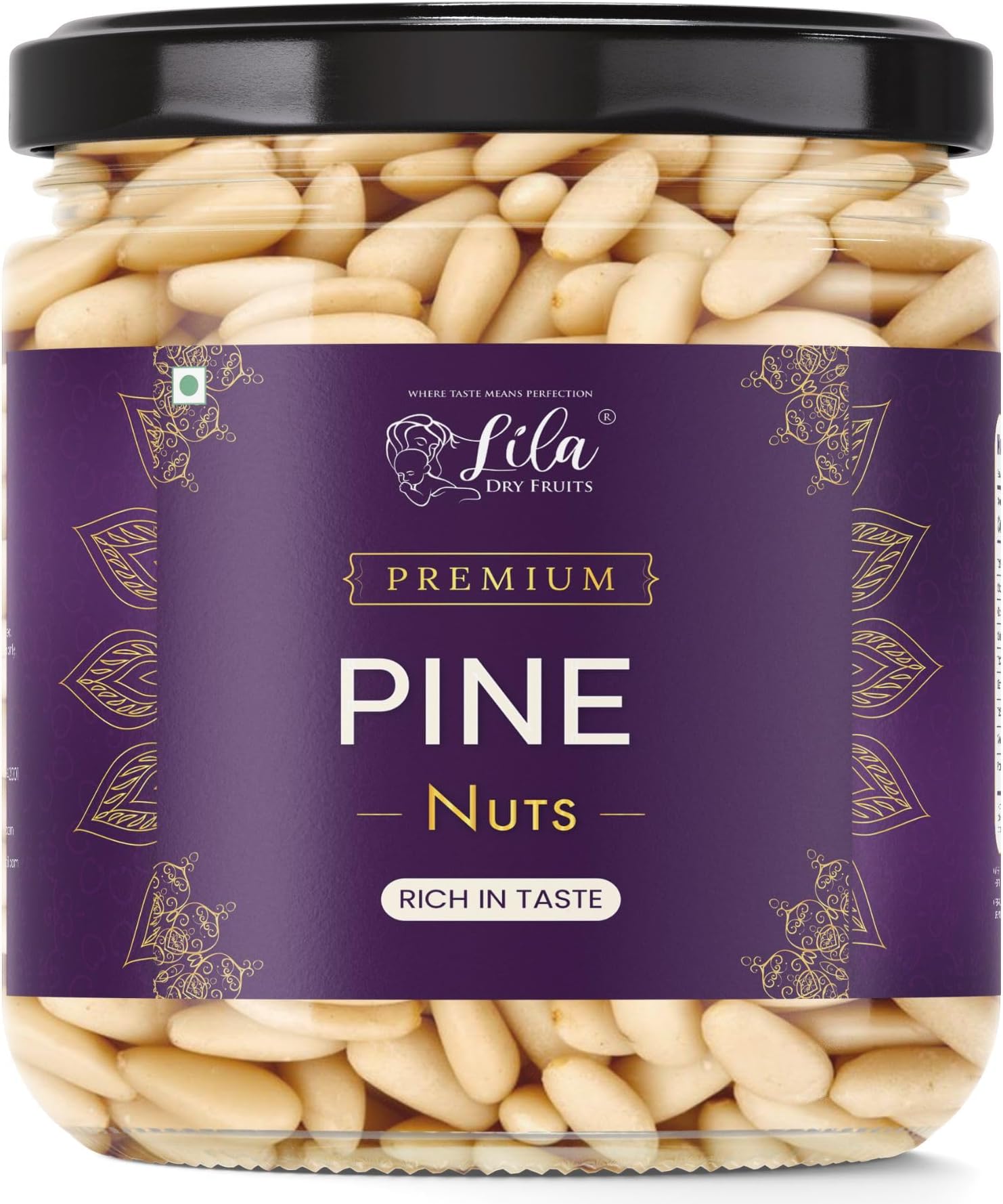 LILA DRY FRUITS Pine Nuts without Shell 250 gms | Exotic Chilgoza Pine Nut Naturally Fresh, Crunchy & Aromatic | Big Size Neza Nuts Ideal for Cooking, Snacking Perfect for Gifting