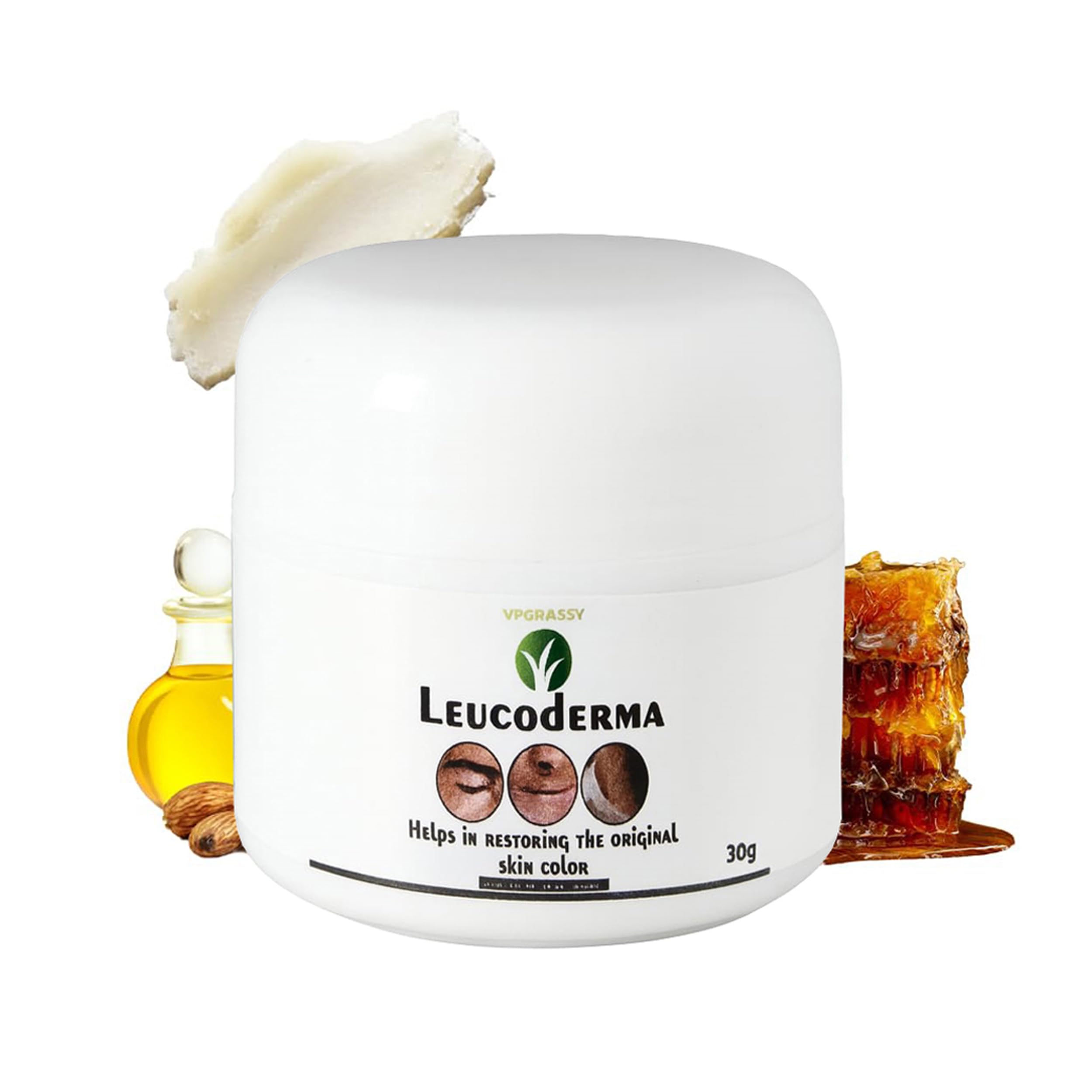 VPGRASSY Leucoderma Cream - 30g Anti-White Spots Formula for Repigmentation & Skin Support (Vitiligo Management)-image-23