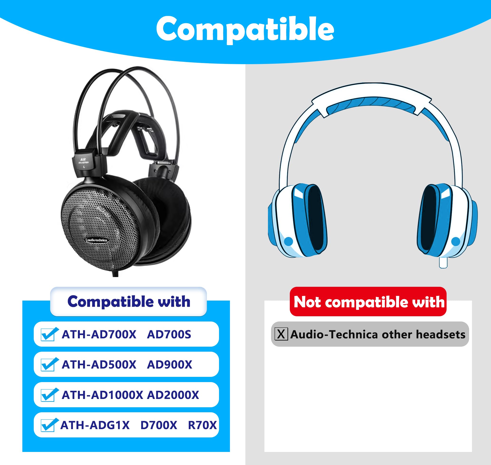Amazon | ATH-AD700X イヤーパッド クッション 交換用 オーディオ