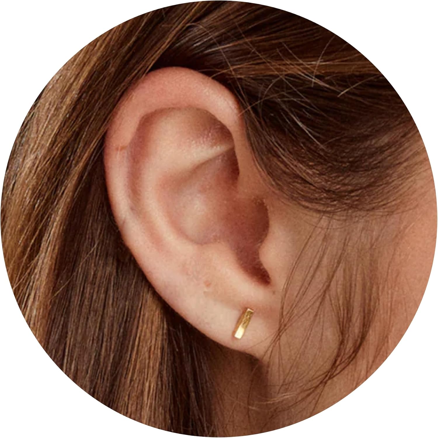 Tini Lux | Titanium Stud Earrings for Women - Mini Isla Gold | Implant Grade Jewelry for Sensitive Ears & Cartilage Piercing | Hypoallergenic, Nickel-Free, Waterproof | Trendy Earrings | Tarnish-Free