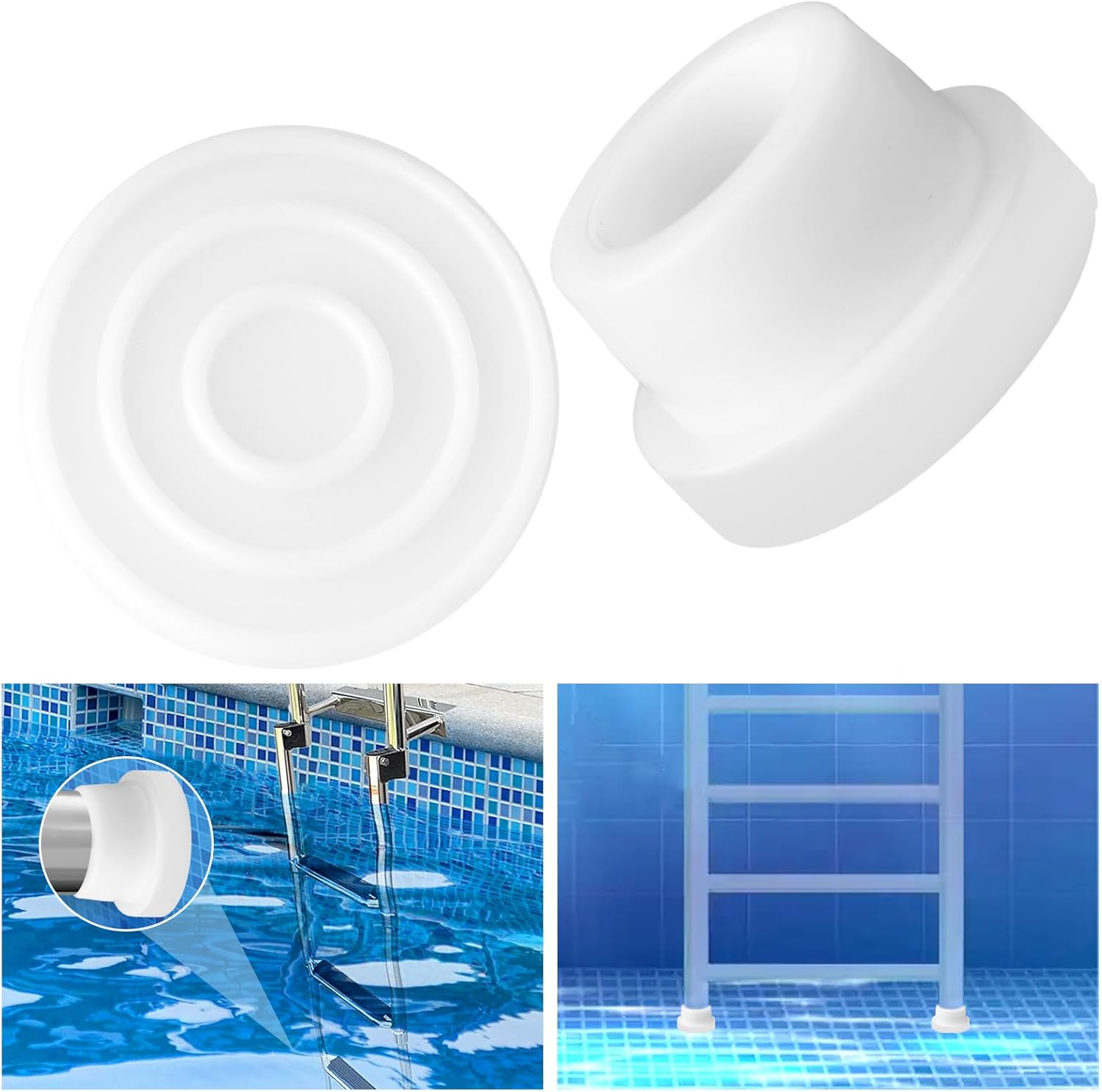 DSLSQD 2 Pcs Pool Ladder Bumpers for Inground Pool, Pool Ladder Rubber