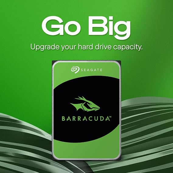 محرك أقراص صلبة داخلي Seagate BarraCuda سعة 2 تيرابايت SATA مقاس 3.5 بوصة 6 جيجابايت/ثانية 7200 دورة في الدقيقة ذاكرة تخزين مؤقتة 256 ميجابايت مع تغليف خالٍ من الإحباط (ST2000DM008/ST2000DMZ08)