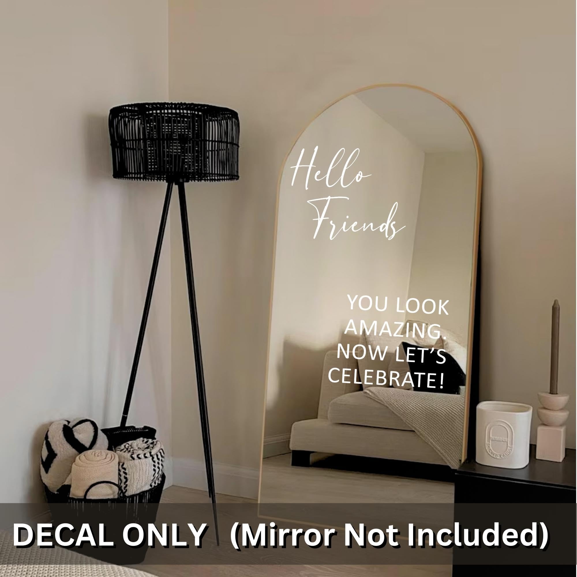 Calcomanía De Vinilo Para Espejo - Decoración Personalizable Para Bodas (42x65 Cm)