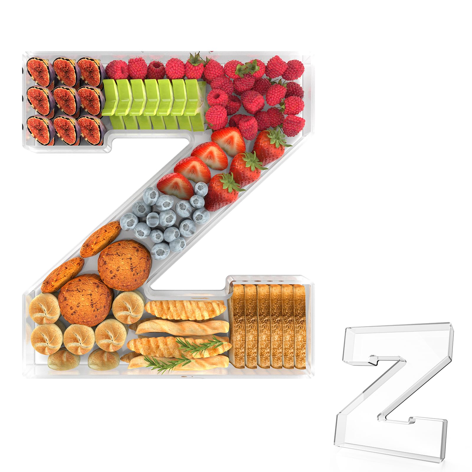 11" Acrylic Letter Charcuterie Tray,Fillable Alphabet &amp; Number Box(Letter Z)