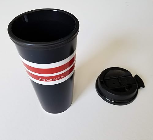 Miniatura 4 de Cuperator - Taza de viaje reutilizable aislada (16, negro, rojo, blanco)