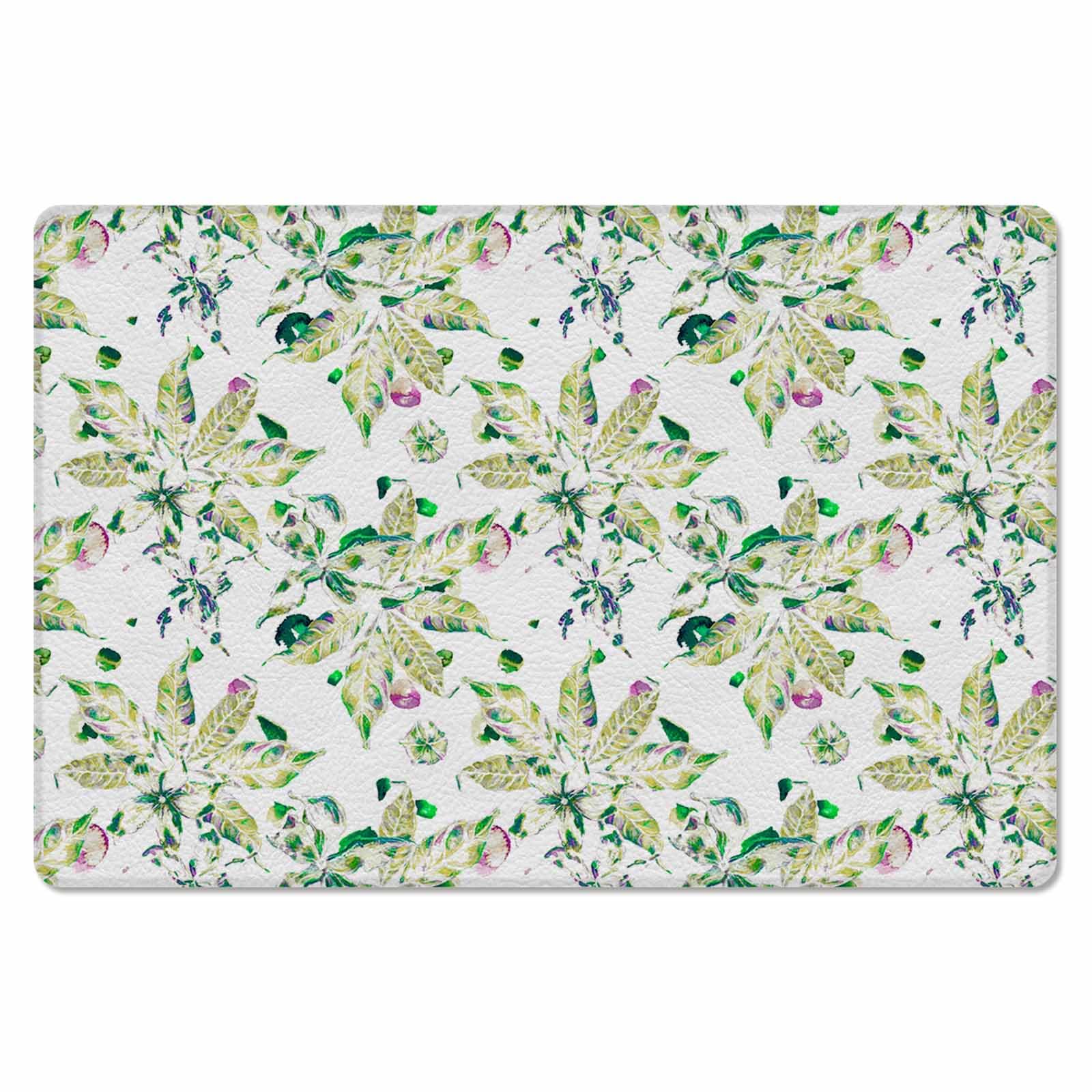 Sage Green Antifatigue Kitchen Bath Door Mat Cushioned Runner Rug,Washable Welcome Floor Sink Mat,Waterproof & Non-Slip Kitchen Standing Doormat,Encalypus Leaves Botannical Tropical Country 20