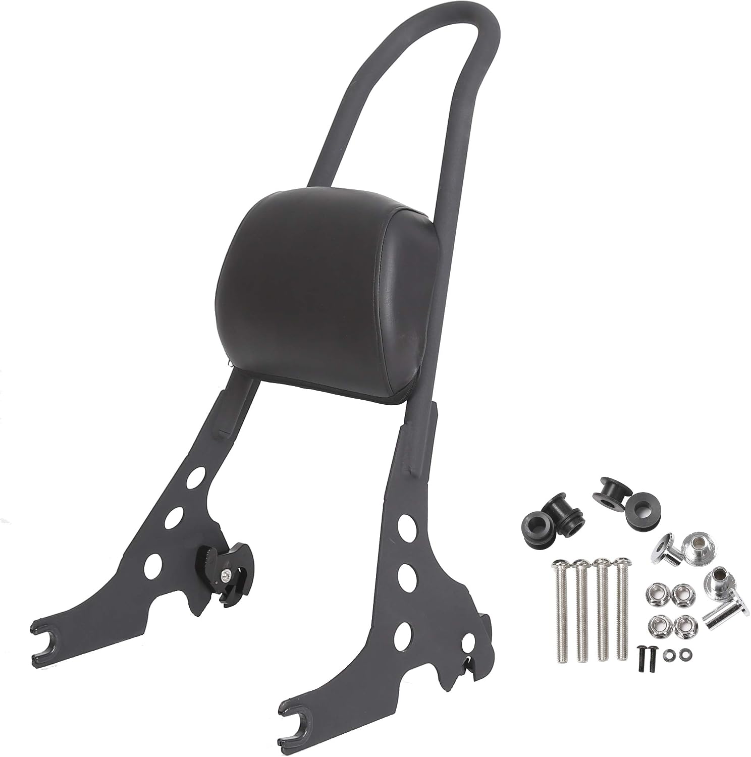7BLACKSMITHS Passenger Backrest Pad Sissy Bar Cushion Fit for 2004&up Harley Sportster XL XLH 883 1200 Black Detachable