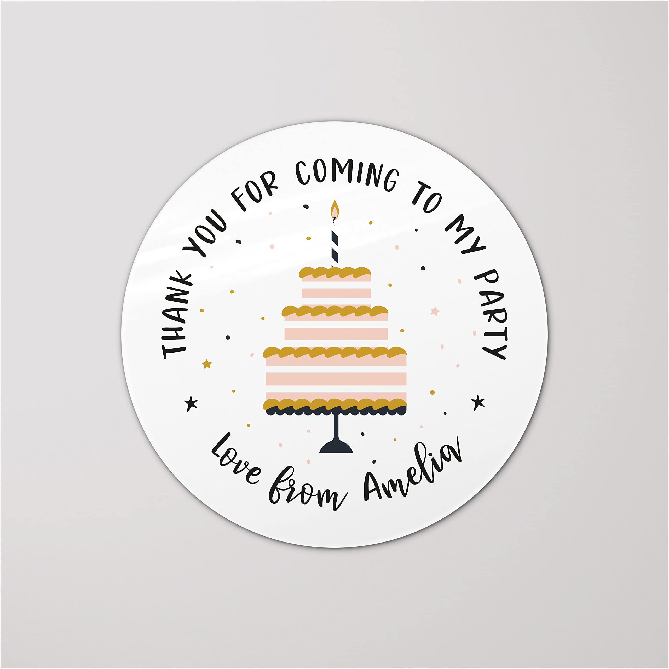 Cute Birthday Cake Stickers, Birthday Decoration Sticker Set, Personalised Birthday Party Thank You, Custom Happy Birthday Labels - BIRTHDAY40